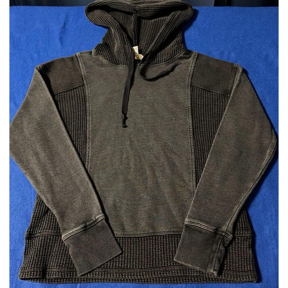Natural Reflections Men’s Hooded Pullover Sweatshirt Gray Textured Size M